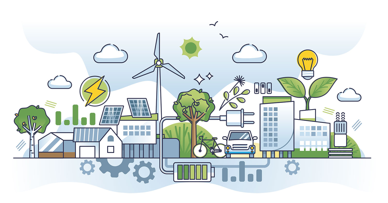 Comunità sostenibile, alimentata da energia rinnovabile